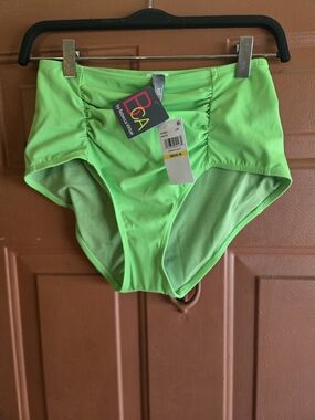 High Waist Neon Green Bikini Bottoms